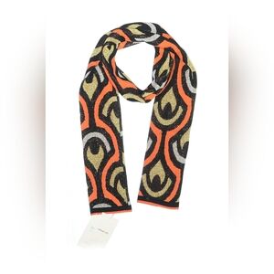 RABANNE X H&M Glittery Jacquard Patterned Knit Scarf in Black, Orange, Gold